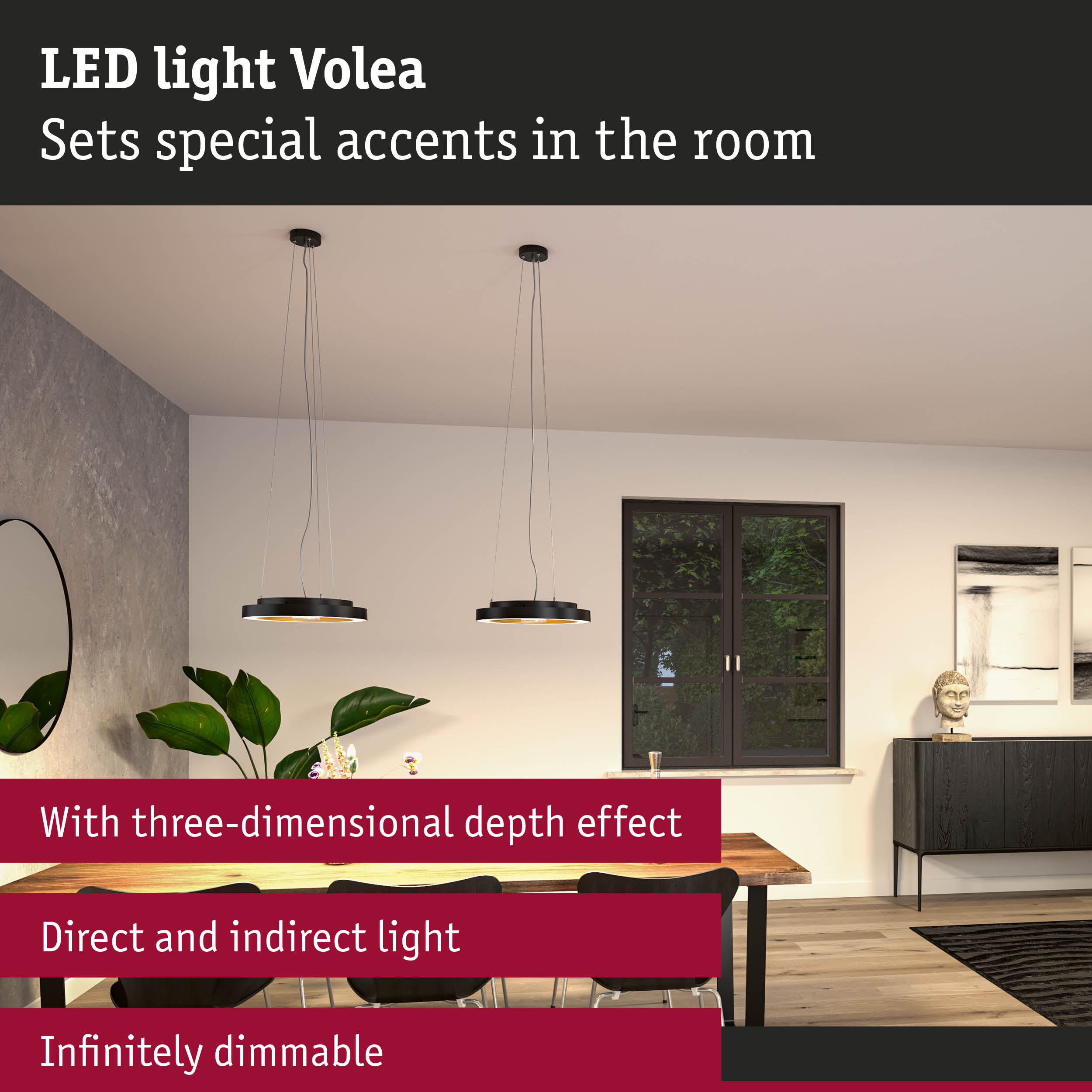 LED Ceiling light Volea 3000K 1300lm 230V 4W / 18,5W dimmable Black/Gold/Silver