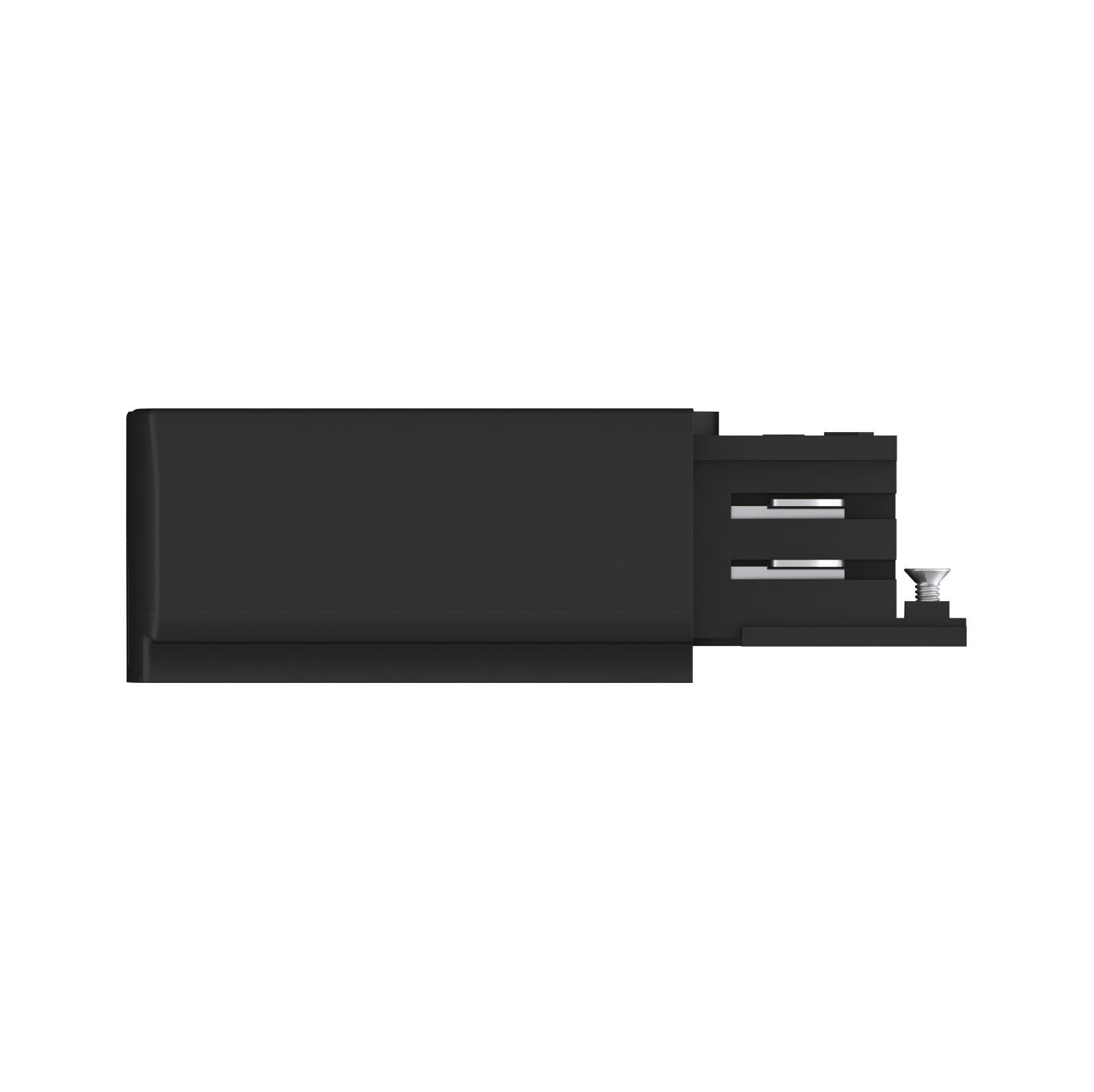 Czarny plastikowy adapter z śrubą do oświetlenia szynowego LED, nowoczesny element montażowy