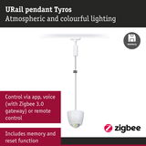 URail Tyros pendant light in white with Zigbee 3.0 control and memory function for atmospheric lighting