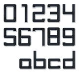 Black solar house numbers and letters made of plastic with white edges for outdoor lighting.
