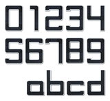 Black solar house numbers and letters made of plastic with white edges for outdoor lighting.