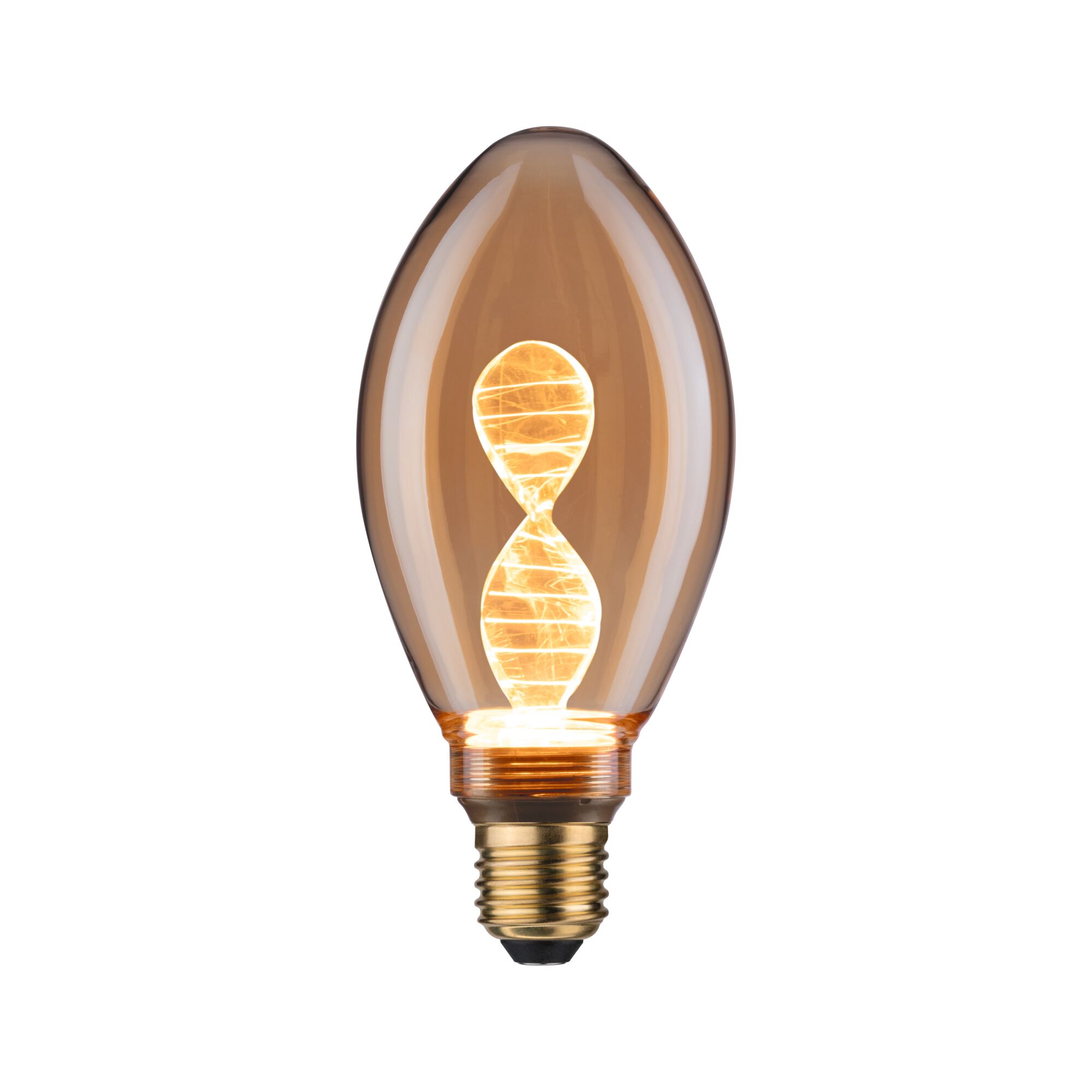 Inner Glow Edition Żarówka LED Helix E27 230V 180lm 3,5W 1800K Złoty Vintage LED bulb with twisted filament in amber glass for decorative lighting and warm ambiance