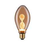 Vintage LED-lamp met gedraaid filament in amberkleurig glas voor sfeervolle decoratieve verlichting