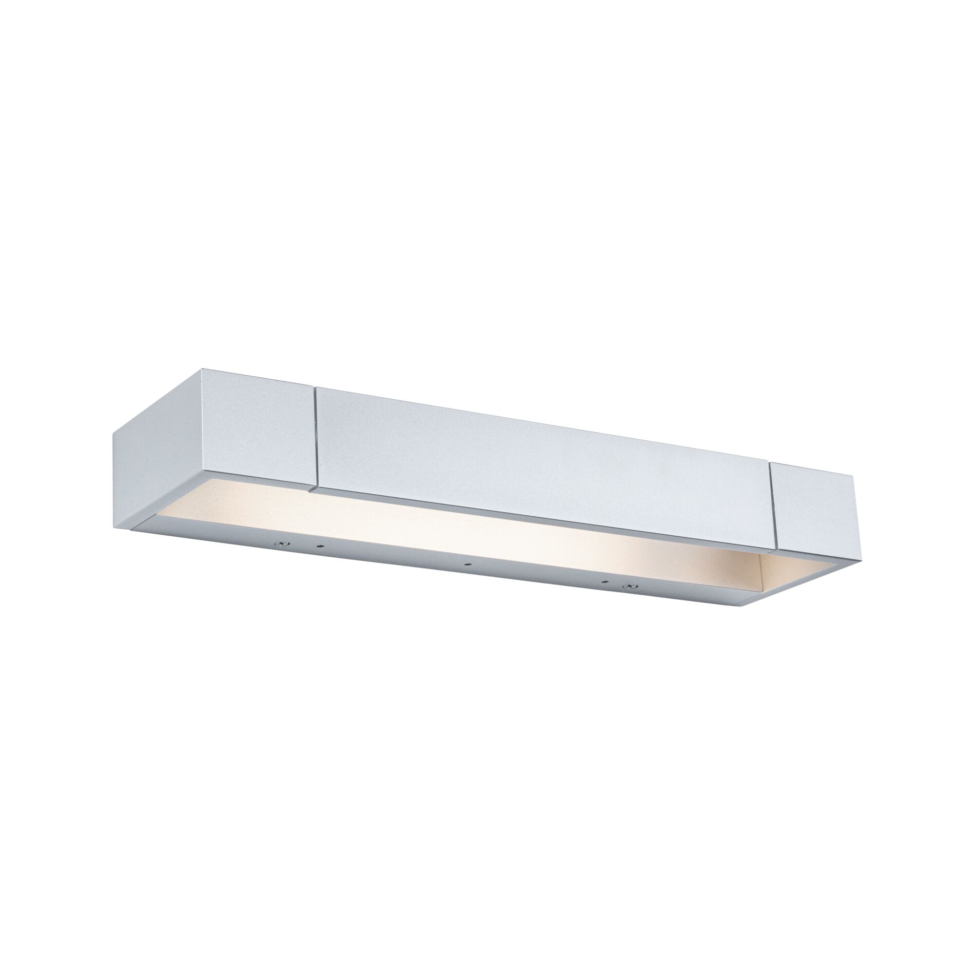 Moderner rechteckiger LED-Wandleuchter aus silbernem Aluminium mit warmweißem Licht für Innenräume