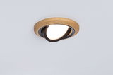 Recessed ceiling spotlight in wood and black with warm white LED light for modern interiors