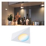 Dreieckiger weißer LED-Unterbauleuchte mit warmweißem und kaltweißem Licht für Küchenbeleuchtung