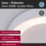 Plafonnier Casca Smart RGBW blanc avec indice IP44 et effet anti-éblouissement pour intérieur