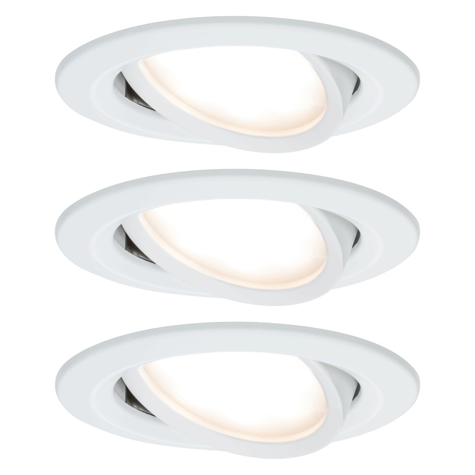 Premium LED Einbauleuchte Slim 3er-Set schwenkbar rund 84mm 50° Coin 3x6,8W 3x415lm 230V 2700K Weiß matt