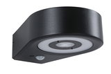 Schwarze LED-Wandleuchte aus Metall mit Bewegungsmelder für Außenbereiche und moderne Beleuchtung