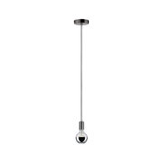 Modern pendant light with black cord and half-mirrored bulb for stylish interior lighting