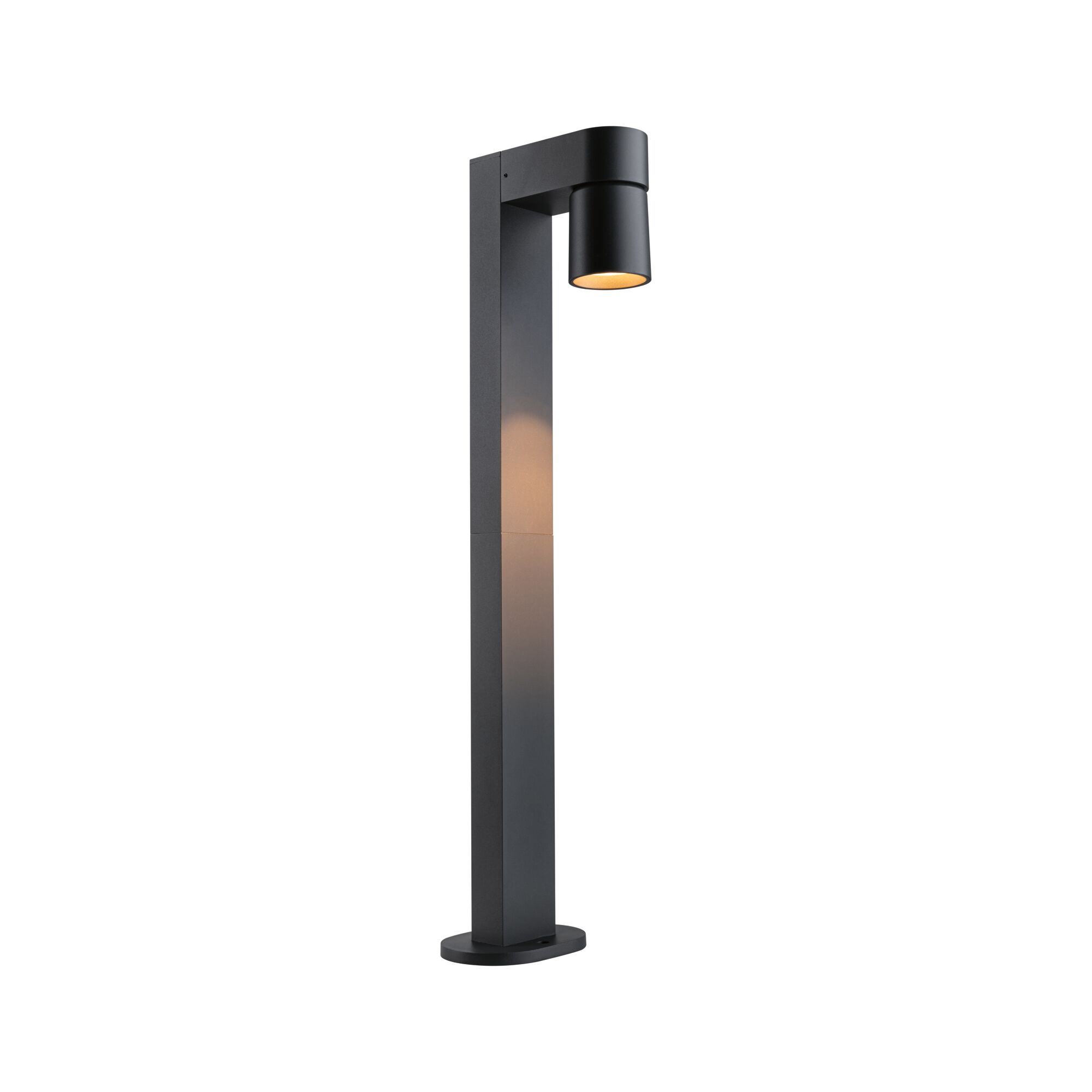 Moderner schwarzer Aluminium-Außenstrahler mit warmweißem LED-Licht für Gartenbeleuchtung