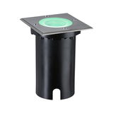 Inbouw LED-vloerlamp van roestvrij staal met groen licht voor buitengebruik