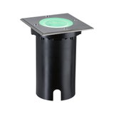 Spot LED encastré au sol en acier inoxydable avec lumière verte pour extérieur