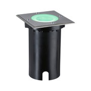 Recessed LED floor light in stainless steel with green illumination for outdoor use