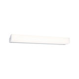 White rectangular LED wall light made of plastic for modern indoor lighting solutions