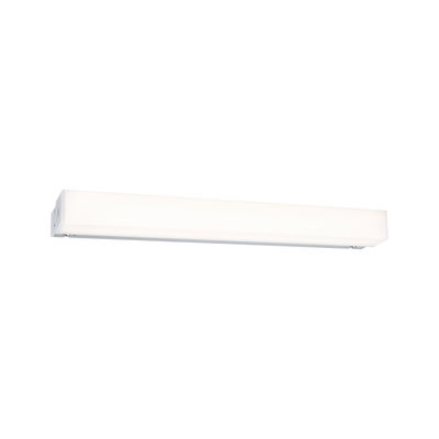 White rectangular LED wall light made of plastic for modern indoor lighting solutions