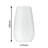 White glass lampshade 280 mm high and 170 mm diameter for modern lighting solutions