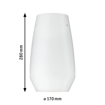White glass lampshade 280 mm high and 170 mm diameter for modern lighting fixtures