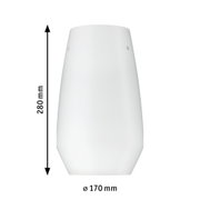 Abat-jour en verre blanc de 280 mm de hauteur et 170 mm de diamètre pour éclairage moderne
