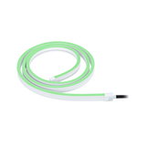 Flexible white LED strip light with green glow for decorative and ambient lighting