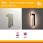 White solar-powered wall light with modern design and energy-saving LED illumination