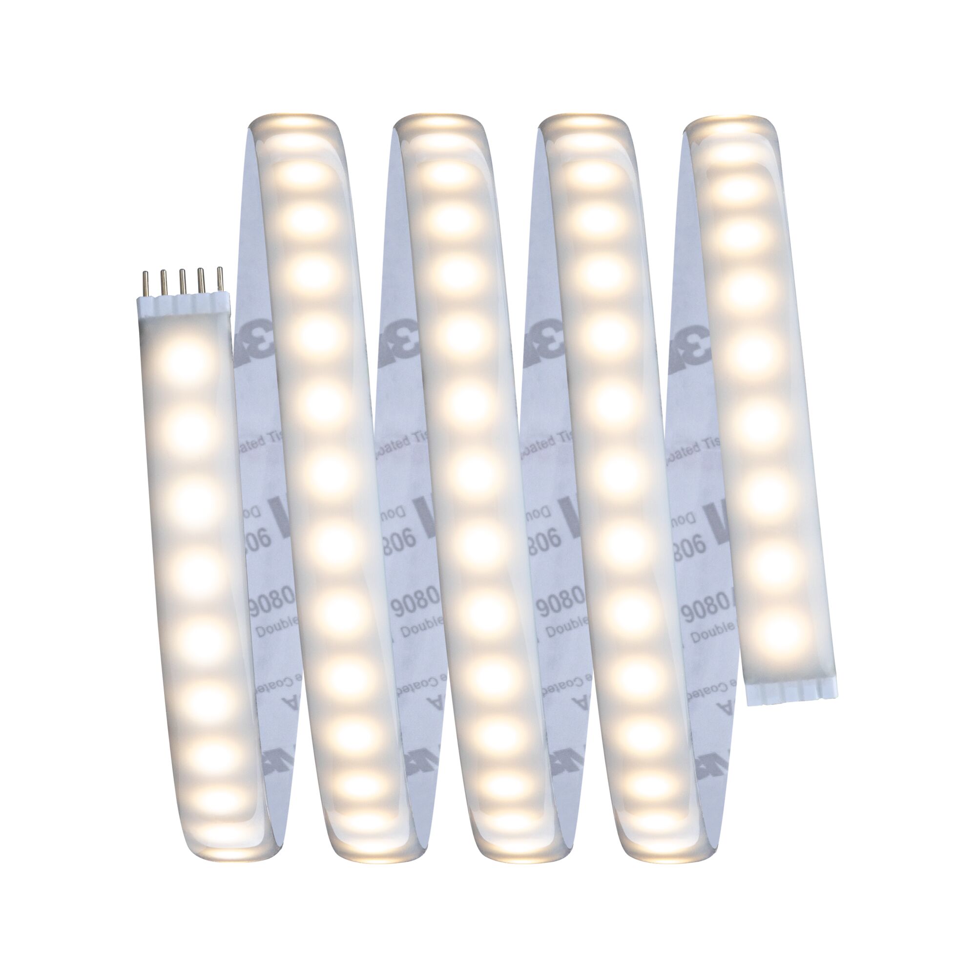Flexibele LED-strip met warmwitte leds en witte basis voor veelzijdige verlichtingsmogelijkheden