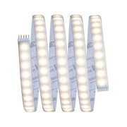 Flexible LED strip light with warm white LEDs and white base for versatile lighting applications