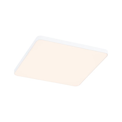 Plafonnier LED carré moderne blanc avec lumière blanc chaud pour espaces de vie