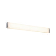 Applique murale LED fine avec verre opale et extrémités chromées pour éclairage moderne