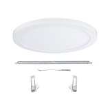 Rundt hvidt LED-loftpanel med metal- og plastikmonteringstilbehør til moderne belysning