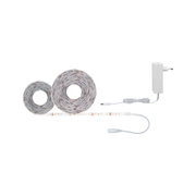 White LED strip light with power adapter, flexible lighting for home decoration