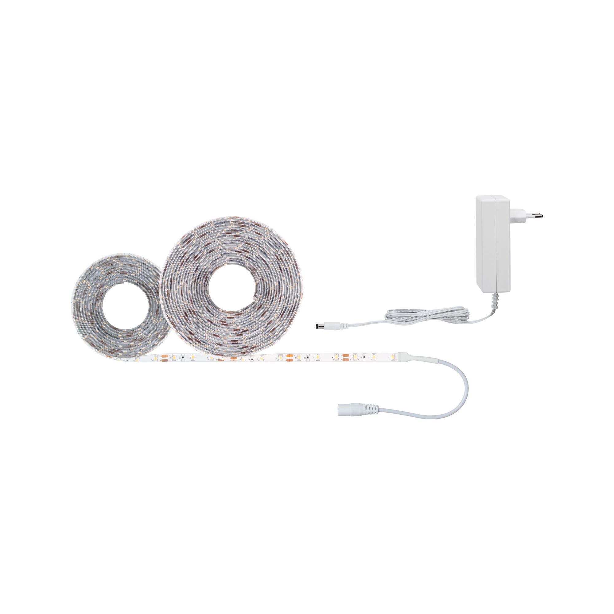 White LED strip light with power adapter, flexible lighting for home decoration