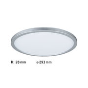 Round LED ceiling light with silver aluminium frame and white diffuser, energy-saving lamp