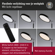 Zwarte LED-bureaulamp met dimbaar wit licht en afstandsbediening voor flexibele werkplekverlichting