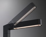 Sort metal LED-skrivebordslampe med justerbar arm til moderne arbejdsbelysning