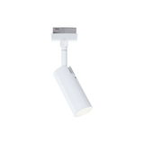 Modern white metal LED track spotlight, dimmable and adjustable for rail systems