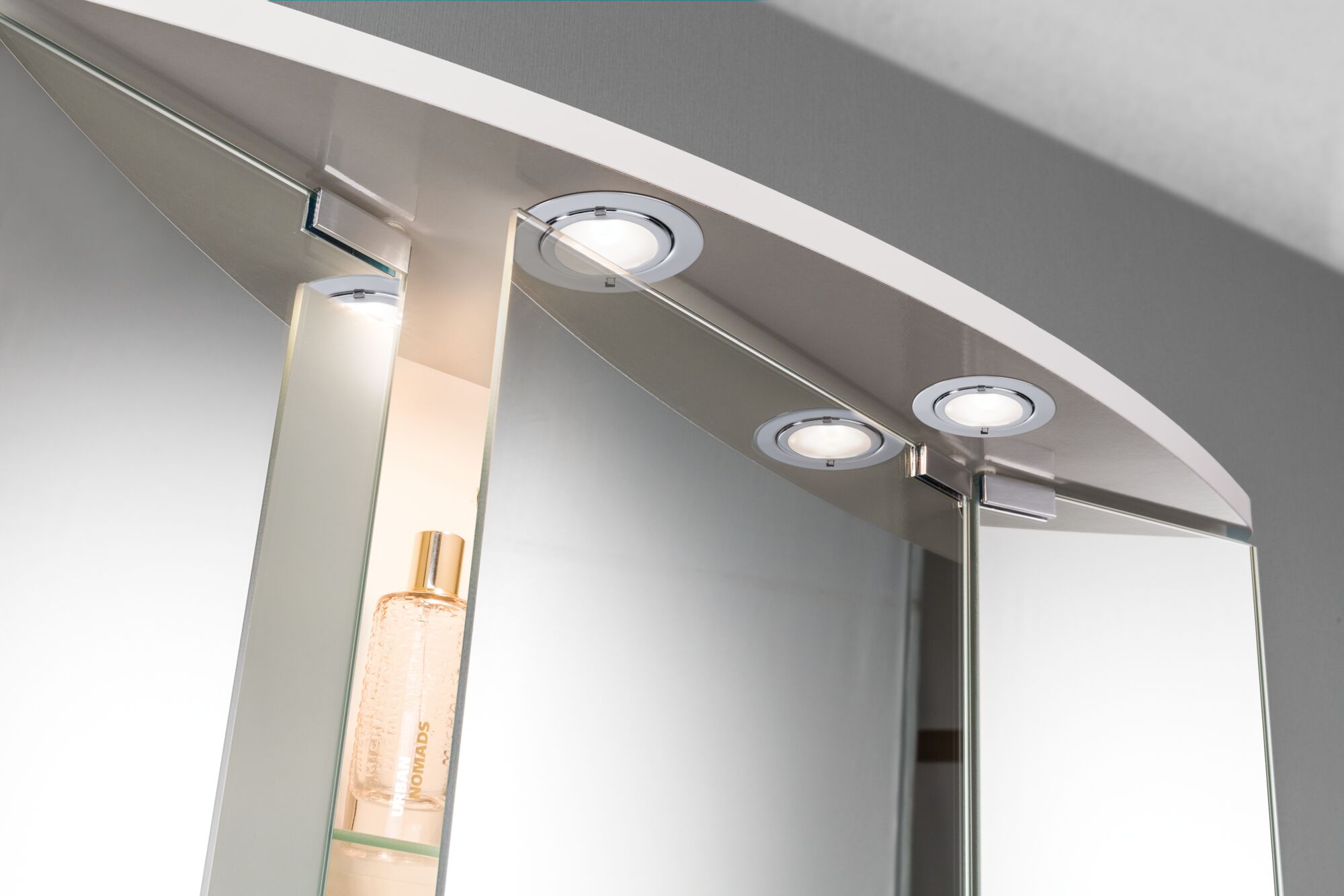 Recessed furniture luminaires Micro Line Klipp Klapp round 72mm max. 20W 12V dimmable Chrome