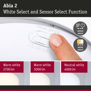 LED Panel Abia 2 White Select Twilight-controlled motion detector (HF) round 170mm 9,5W 1100lm 2700 - 4000K White