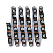 Cinq bandes LED noires avec LED blanches et contacts en cuivre pour solutions d'éclairage flexibles