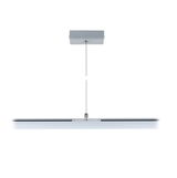 Modern silver aluminum ceiling mount with steel cable for LED pendant light, minimalist design