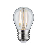 Classic LED light bulb with clear glass and silver metal base for energy-efficient lighting