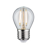 Klassische LED-Glühbirne mit transparentem Glas und silbernem Metallgewinde für energiesparende Beleuchtung