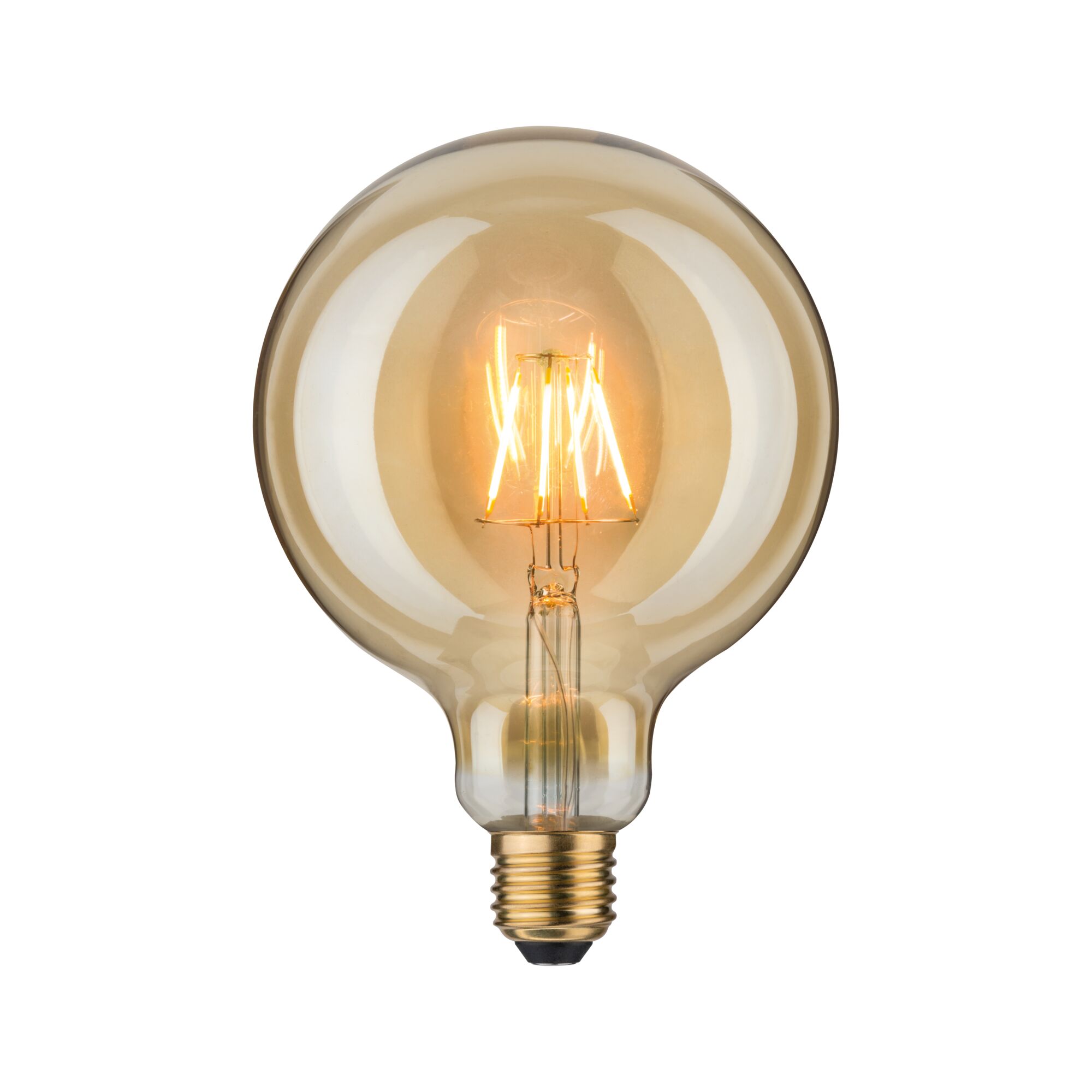 1879 Filament 230 V LED Globe G125 E27 250lm 5W 1700K Goud Ronde LED-lamp met amberkleurig glas en zichtbare filamenten voor sfeervolle decoratieve verlichting