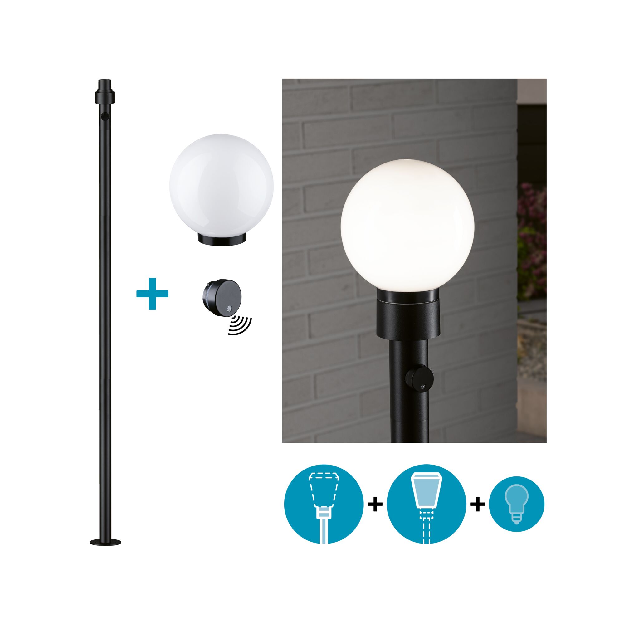 Set ModuShine Poller Taleno Hoch mit Sensor Anthrazit
