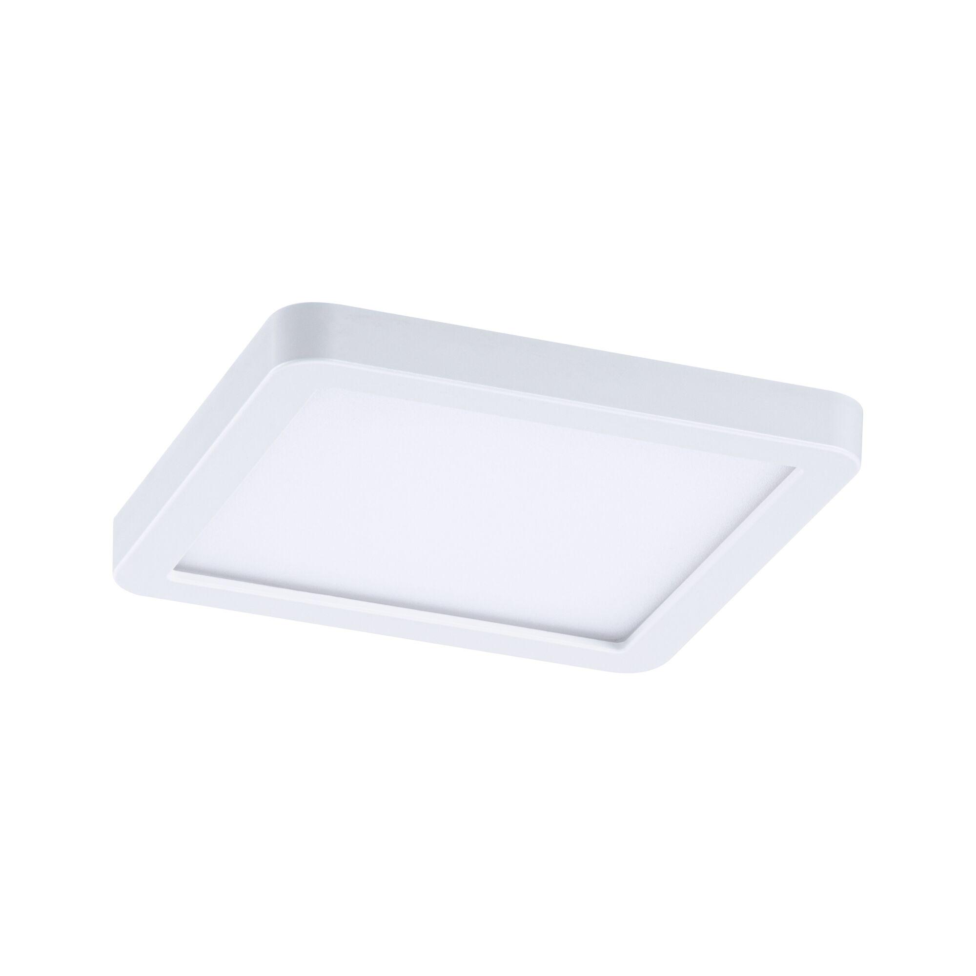 Square white LED ceiling light made of plastic for energy-efficient room lighting