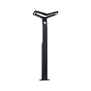 Moderne schwarze LED-Außenleuchte mit Bewegungsmelder und warmweißem Licht für Garten und Wegbeleuchtung