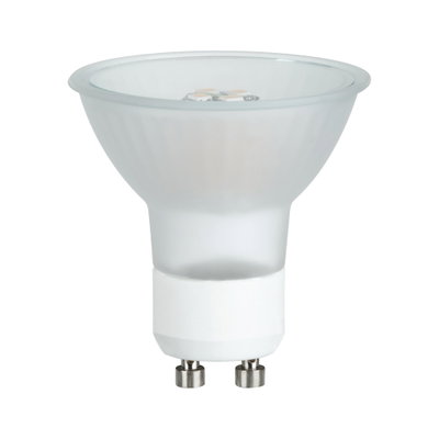 Lampe LED réflecteur avec culot GU10 en verre blanc dépoli pour éclairage économique
