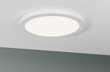 Round white LED ceiling light with matte frame for modern room lighting