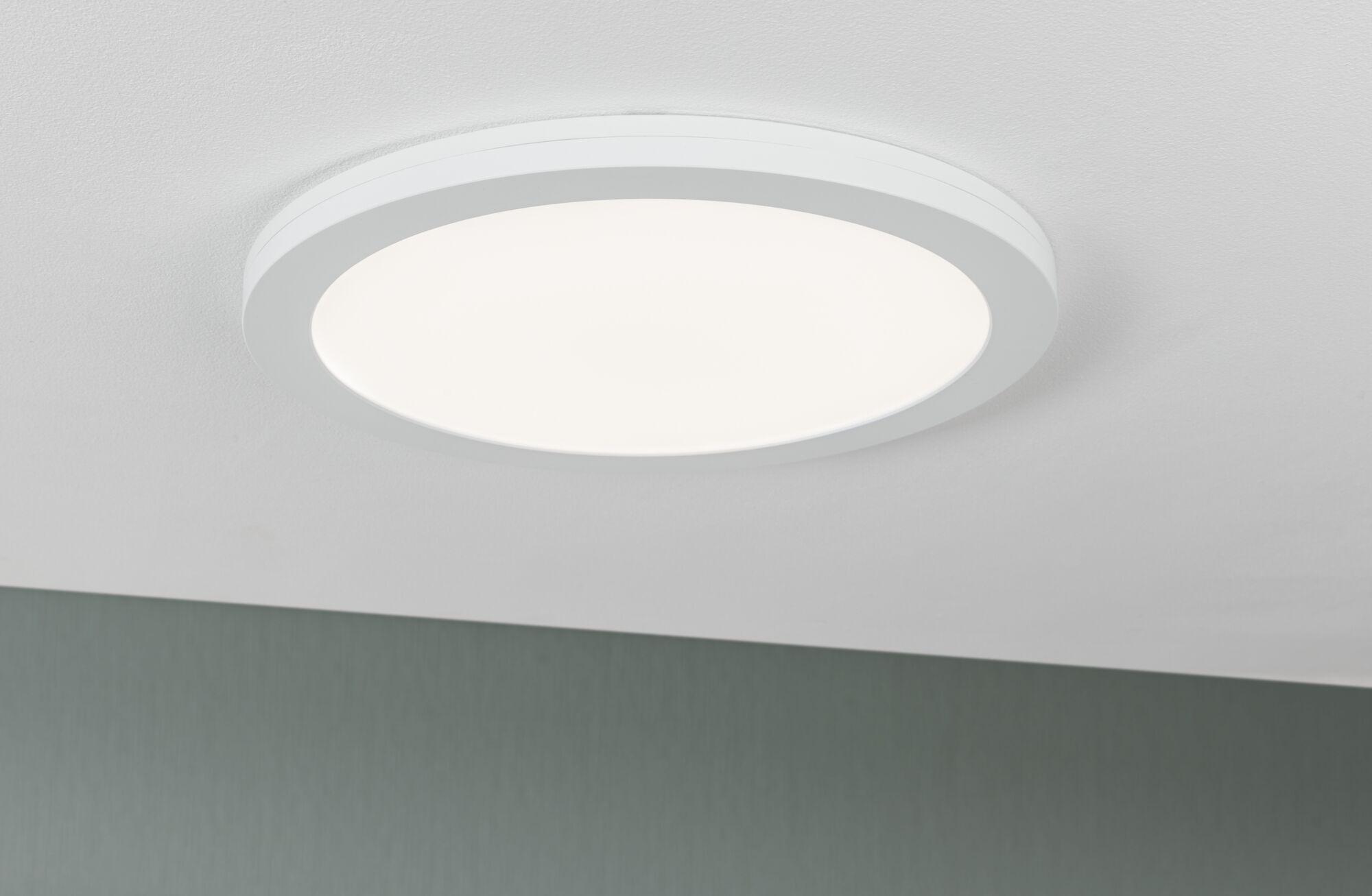 Okrągła biała lampa sufitowa LED z matową ramą do nowoczesnego oświetlenia