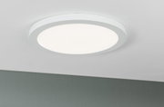 Okrągła biała lampa sufitowa LED z matową ramą do nowoczesnego oświetlenia